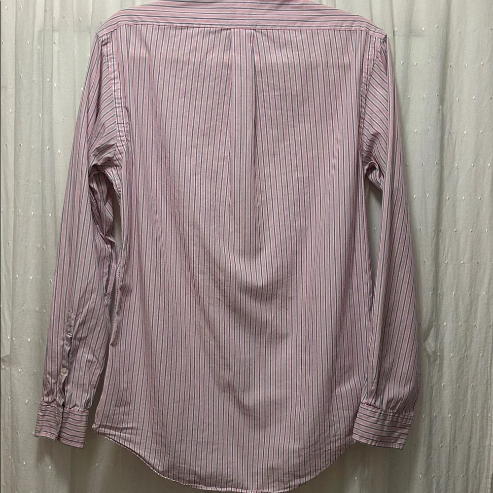 Vintage Ralph Lauren Shirt Men's Small Pink/Blue Striped Preppy Collegiate - Picture 6 of 13